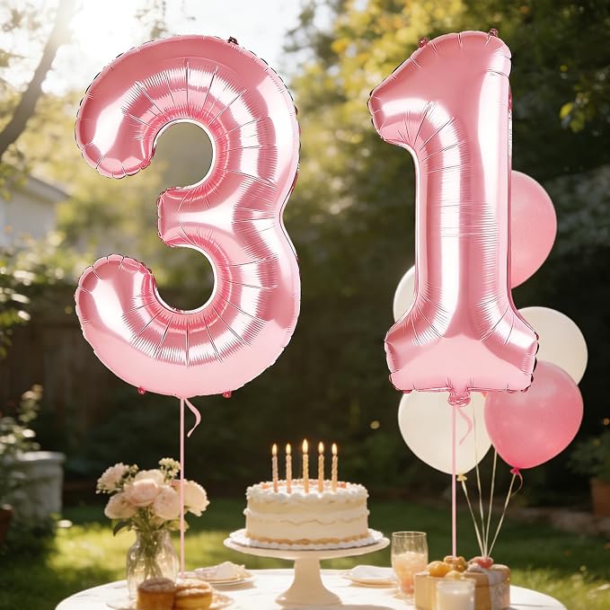 40 Inch Number 31 Balloons for 31st Birthday Party Decorations, 0-100 Jewelry - Image 3