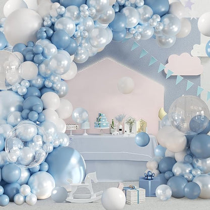 Dusty Blue Balloon Arch Kit 108Pcs Double Stuffed Balloons Garland Including - Image 4