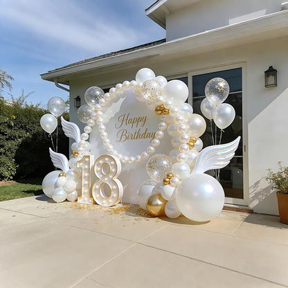 Pearl White Linking Balloons, Tails Balloon - Image 7