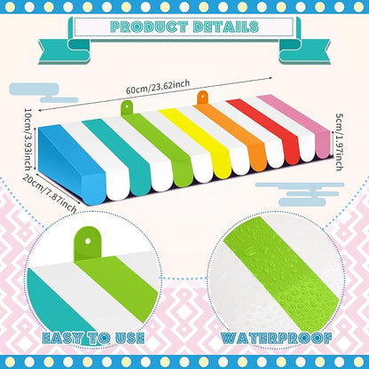Boao 4 Pack Rainbow Awning Decoration 3D Stripe Cardboard Awning Pride Month - Image 2