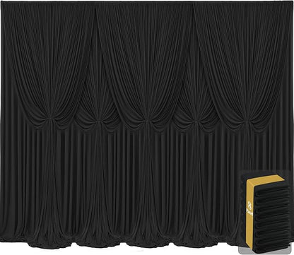 8 Panels Black Backdrop Curtains by Tao-GePartyDecorations