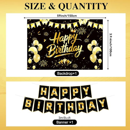 Black Gold Birthday Decorations - Image 6