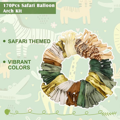 170Pcs Jungle Safari Balloons Arch Garland Kit - Image 3
