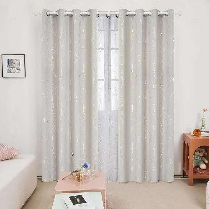 Deconovo Living Room Curtains 95 Inches Long, Thermal Insulated, Room Darkening - Image 2
