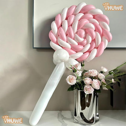 260 Balloons White, Thickened 100 Pack Long Balloons Twisting Skinny Magic - Image 8
