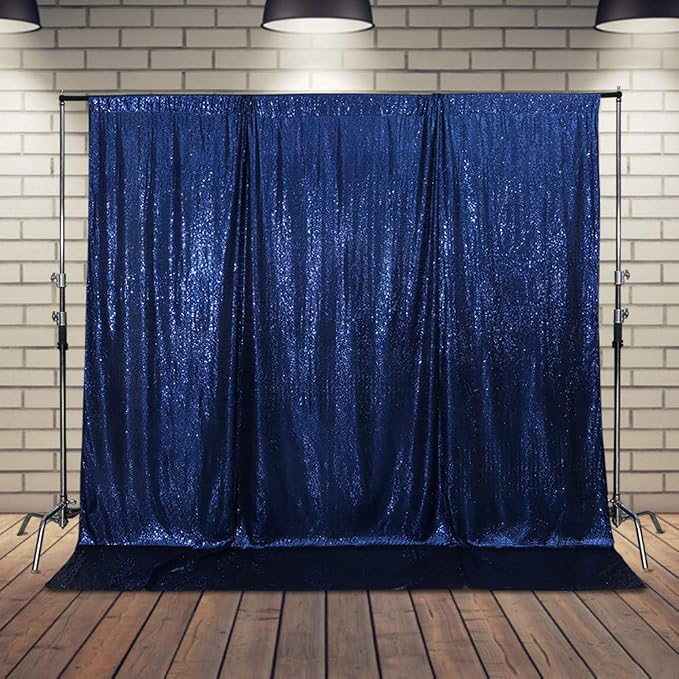 SquarePie 6x6ft Navy Blue Sequin Backdrop, High Density Non-Transparent Glitter - Image 9