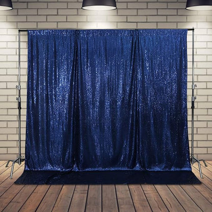 SquarePie 8x8ft Navy Blue Sequin Backdrop, High Density Non-Transparent Glitter - Image 8