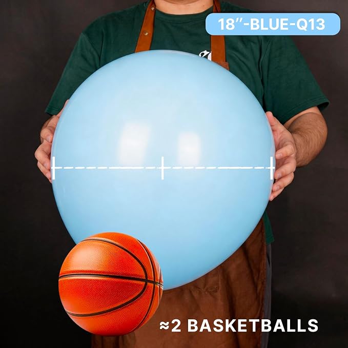 PartyWoo Baby Blue Balloons 20pcs Light Pastel Sky Aqua Blue Color | 18 Inch - Image 2