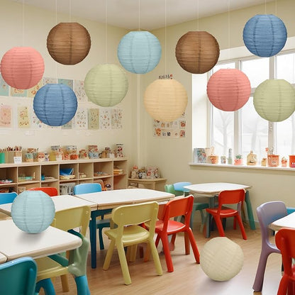 12 Pcs 10 Inch Hanging Paper Lanterns Party Decorations Boho Classroom Decor - Image 5