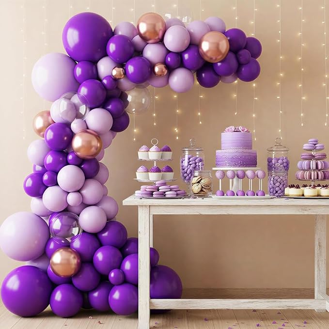 RUBFAC Dark Purple Balloons Arch Kit Different Sizes - Image 7