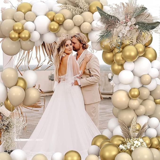 Archloon White Sand Gold Balloons Garland Arch Kit - Image 7