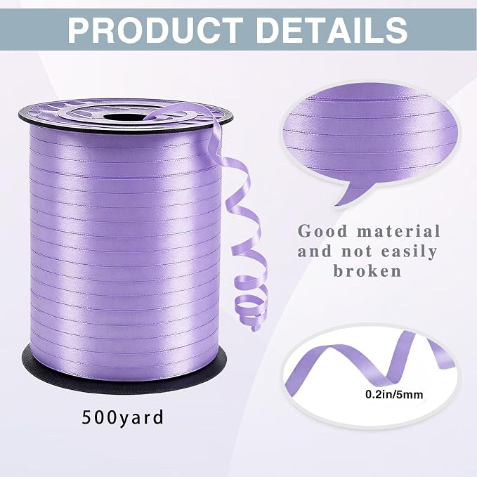 500 Yard Rainbow Ribbon, for Balloons, Balloon String, Curly Ribbon Curly - Image 2