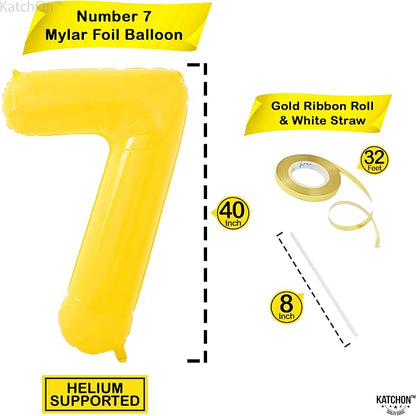 KatchOn, Giant Yellow Number 7 Balloon - Image 2