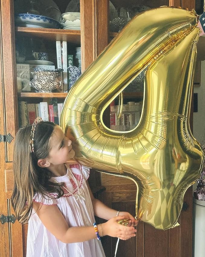 Champagne Gold Number 4 Balloon 40 Inch - Image 2