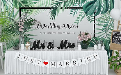 VIOPVERY Wooden Mr & Mrs Wedding Sign - Image 4