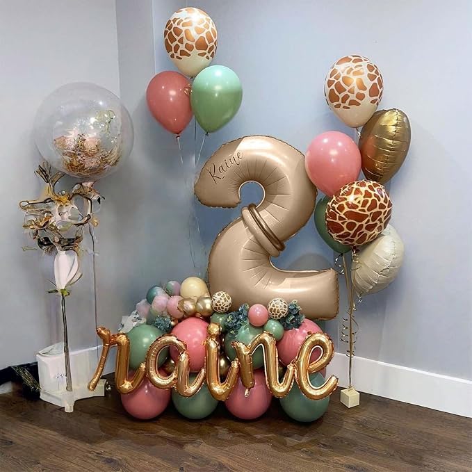 Nude Number Balloons for Boys Girls, 40inch Large Tan Number 6 Foil Mylar - Image 8