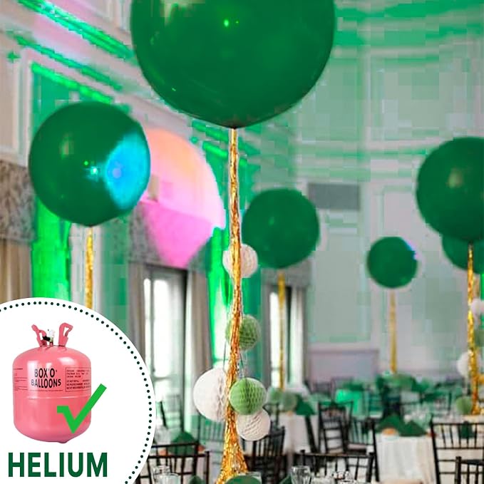 PartyWoo Dark Green Balloons 20pcs Emerald Hunter Forest Green Color | 18 Inch - Image 4