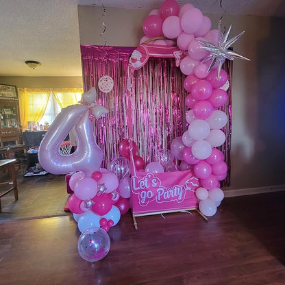 4 Balloon Numbers Birthday Decorations, 40In Pink Balloons - Image 2