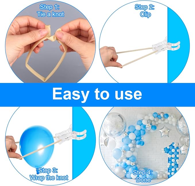10pcs Balloon Arch Clips & 100pcs Balloon, Transparent Clear Backdrop Heavy - Image 5