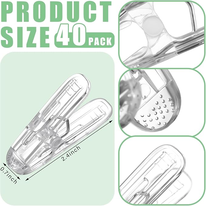 LemonRoad 40 Pack Balloon Arch Clips Plastic Spring Clamps 2.4 Inch Heavy Duty - Image 2