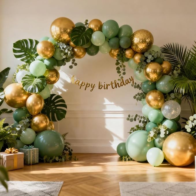 RUBFAC Balloons Metallic Gold Balloon Arch Different Sizes 154pcs | Balloon - Image 7