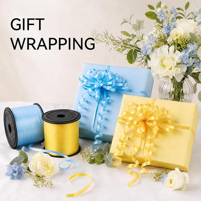 TONIFUL Yellow Pink Green Blue Curling Ribbon Balloon String Gift Wrapping | - Image 3