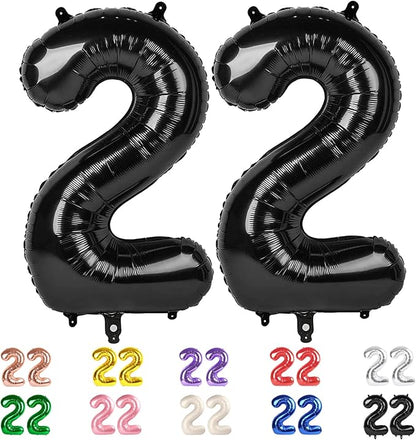 Number 21 Balloon 40Inch for 21 Year Old Birthday Decorations, Inflation Straw by Mluchee