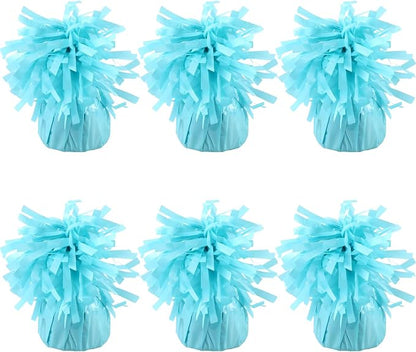 6 Pack Baby Blue Balloon Weights Metallic Holder Anchors Balloon Holder Weights by Unknown
