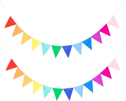 LOVENJOY 2 Assembled Rainbow Banners Felt Bunting Multicolor by LOVENJOY