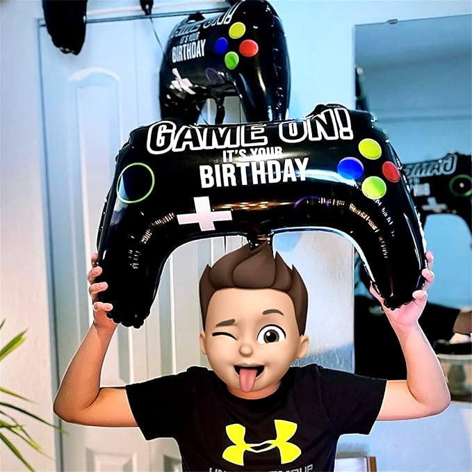 5 Pieces Video Game Party Balloons, Giant Video Game Controller Mylar Foil - Image 4