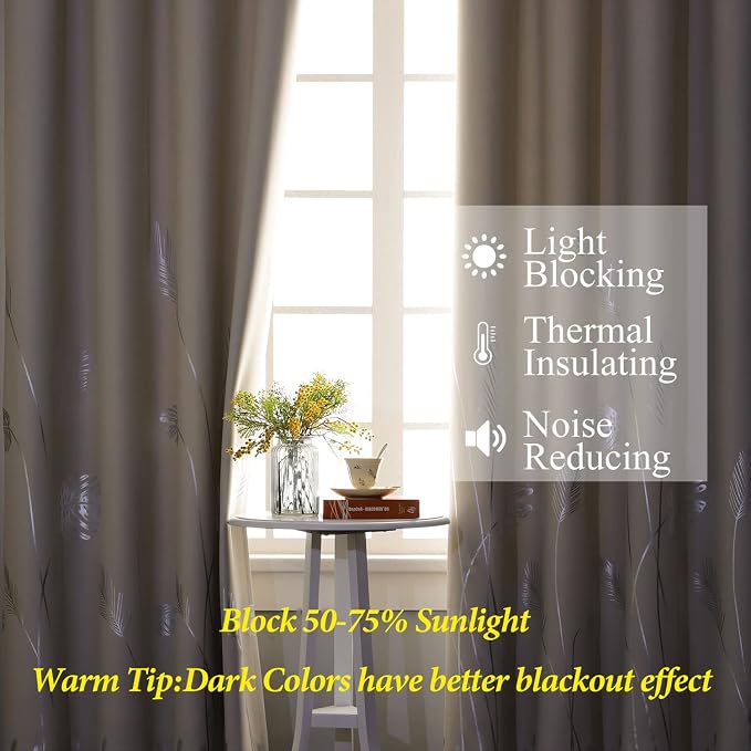 Room Darkening Cream Beige Curtains 84 Inches Long, Thermal Insulated Grommet - Image 6