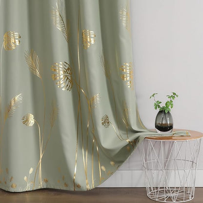 Sage Green Blackout Curtains 63 Inches Long, Room Darkening Curtains - Image 3