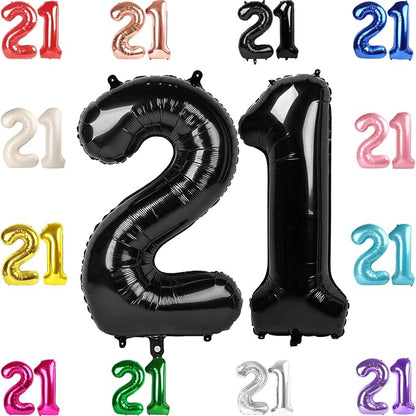 Black Number 21 Balloon 40 Inch by IWERP