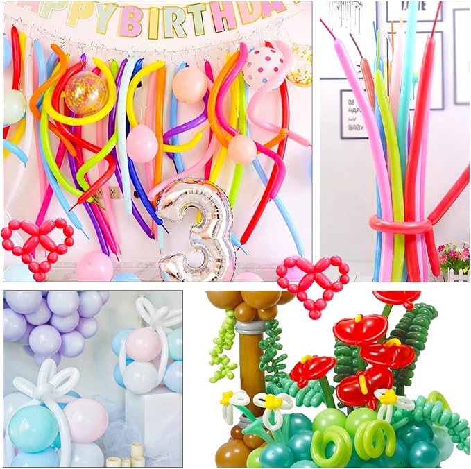 260 Long Balloons 100 Pack Pastel Yellow Twisting Animal Balloons Thickening - Image 7
