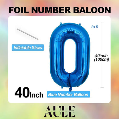 AULE 40 Inch 5 Blue Balloon Number Foil 0-9 Birthday Big Numbers | Birthday - Image 5