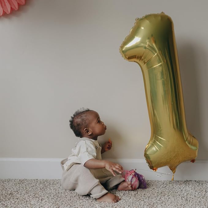 40 Inch Gold Number 5 Foil Balloon - Image 2