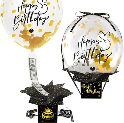 UQM Birthday Money Box for Cash Gift Pull, Funny Pull Money Balloon Box | Happy by UQM