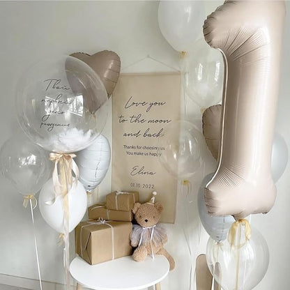 40 Inch Cream Number 1 Balloon, Digital 1 Helium Balloon - Image 3