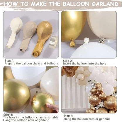 White Sand Gold Balloons Garland Arch Kit - Image 7