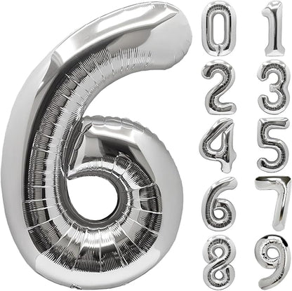 Number Balloons Silver Party Balloon by United-UnicornsParty