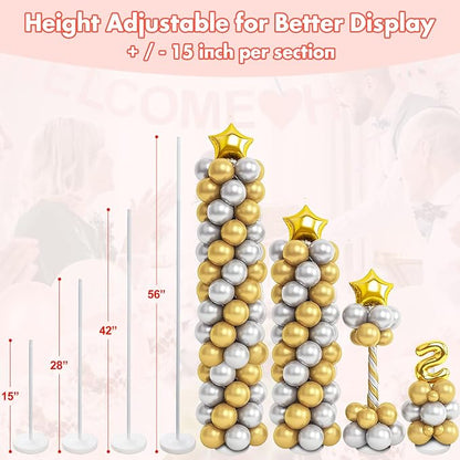 Balloon Column Stand Kit Set of 2, 56 Inch Height Adjustable Splicing Metal - Image 4