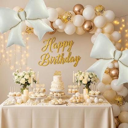 Vuzvuv 5Pcs 38 Inch Giant White Bow Balloon - Image 6