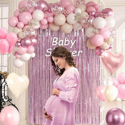 157Pcs Pink and White Balloons Garland Arch Kit - Image 4