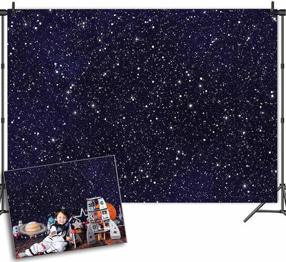 HQM 8x6FT Soft Fabric/Polyester Backdrop Night Sky Star Universe Space Starry by HQM