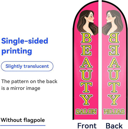 Beauty Salon Feather Flag, 11.2x2.3Ft, Advertising Banner - Image 5