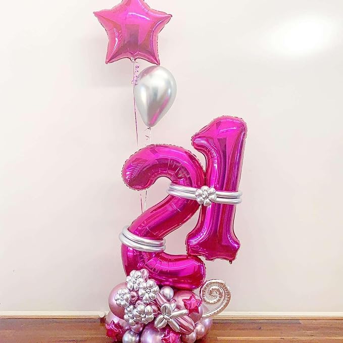 Hot Pink 23 Number Balloons, 40 Inch Giant Number 23 Balloons Foil Mylar Helium - Image 6
