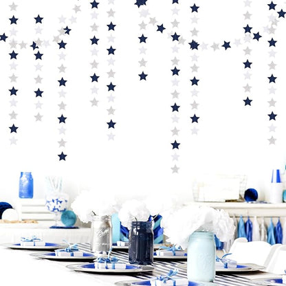 Navy-Blue White-Silver Party-Decorations Birthday Garland - 62ft Twinkle Little - Image 7