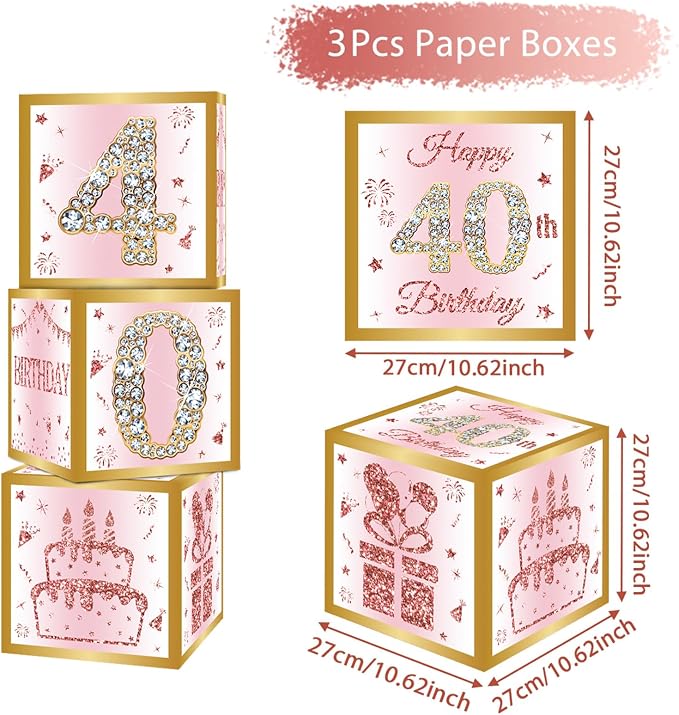 DataMoon 40th Birthday Decorations Boxes - Image 4