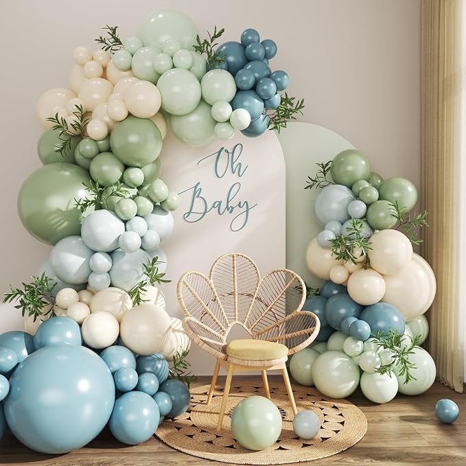 Blue and Green Balloon Arch Kit by JOYFLOAT