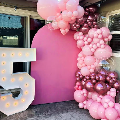Pink Balloons Set, 12 Inch Pastel Baby Light Metallic Hot Pink Confetti Latex - Image 5